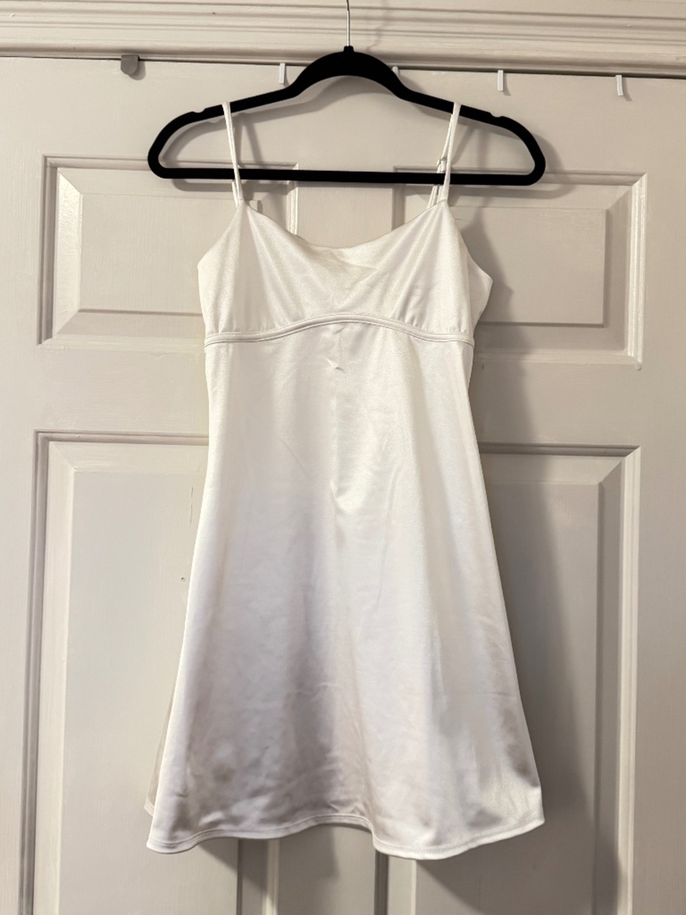 Altar'd State White Satin Mini Tank Dress Women's Medium Sleeveless Bridal